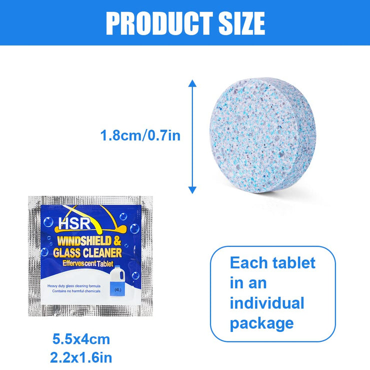 URAQT Screenwash Tablets, 75 Pieces Windscreen Washer Tablets, Car Windscreen Washer Fluid Concentrated, Screenwash Car Effervescent Tabs Solid Wiper Cleaning Tablets for Windows, Screen, Glass