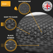 FSW - Tailored Mats - Fits SKODA Octavia 2013-2020 - HEAVY DUTY 3mm Rubber Matting - Anti Slip Mat - Waterproof, Non Slip Car Floor Mat, Fitted with Clips & Anti Slip Backing - 4 Rubber Floor Mat Set