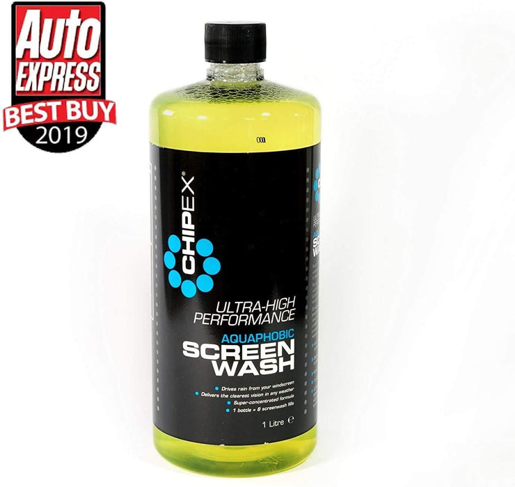 Chipex Concentrated Screenwash & Hydrophobic Windscreen Wiper Fluid - 1 Litre