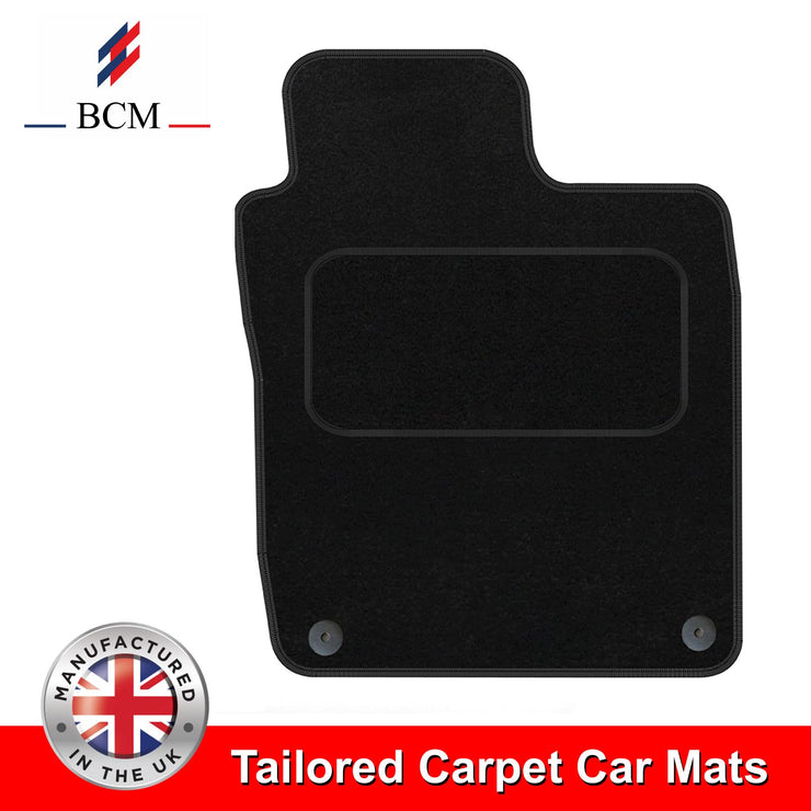 BCM - Tailored Car Floor Mats - Fabia 2015-2021 - Black Carpet - Anti Slip Mat - Non Slip Car Floor Mat, Fitted With Clips & Granulated Backing - 4 Pc Floor Set Only