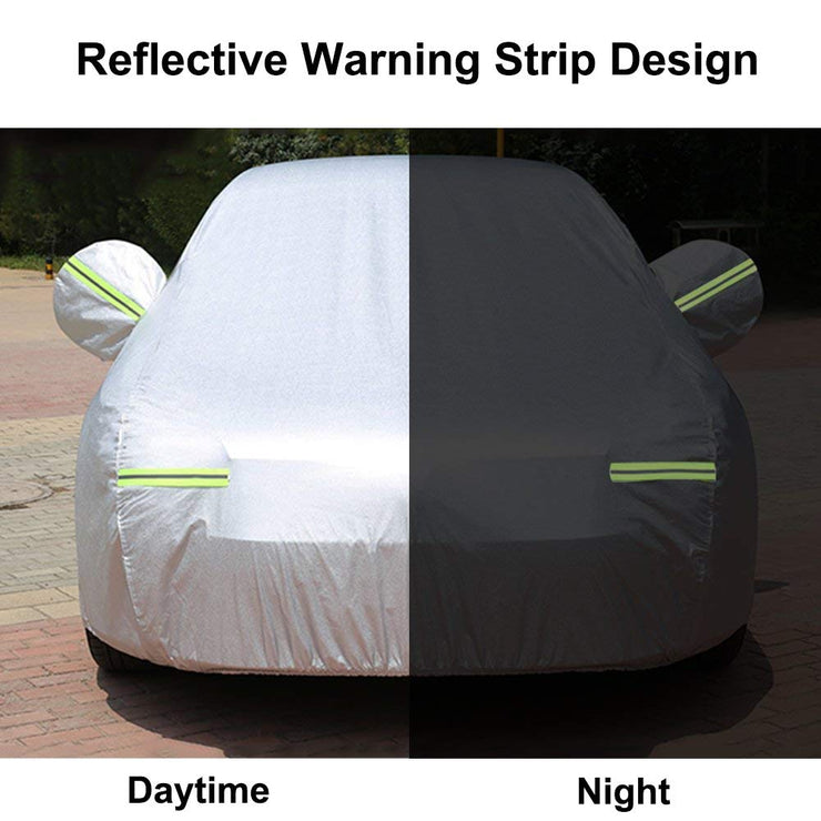 Big Hippo Car Cover Breathable Waterproof Car Covers Full Size Sedan Cover Custom Fit Sedan Up to 190 Inch (490 * 180 * 130cm)-Sliver