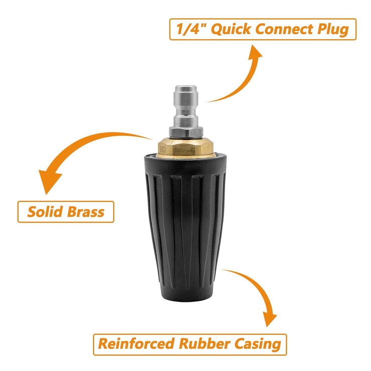 3000 PSI Rotating Turbo Nozzle Tips,1/4 Quick Connect Rotating Turbo Pressure Washer Nozzle for Cold Water Pressure Washers(030)