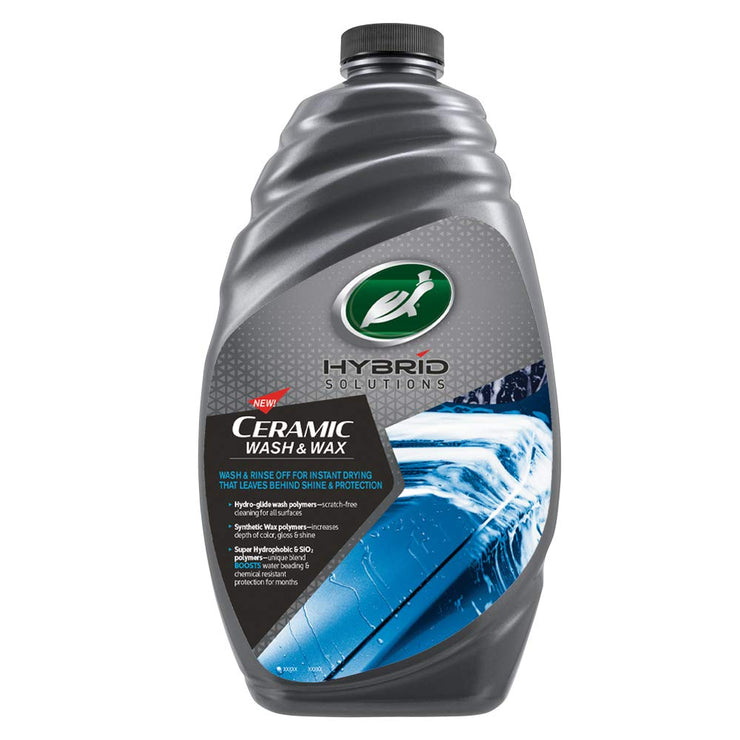 Turtle Wax 53678 Hybrid Solutions Ceramic Acrylic Black Wax 500ml & Hybrid Solutions Ceramic Wash & Wax Car Shampoo 1.42 53340 - Car Cleaner