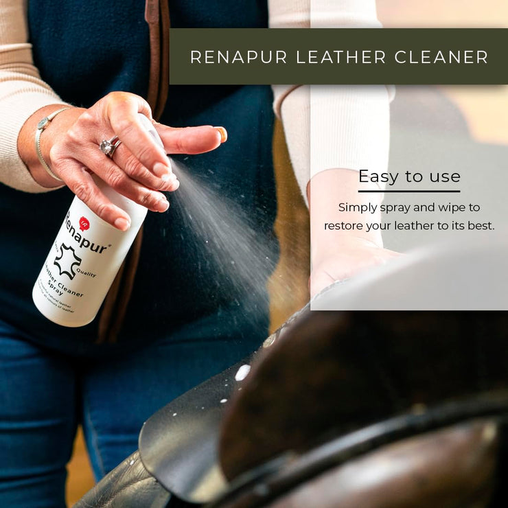 Renapur Natural Leather Cleaner Spray (250ml)- The Perfect Cleaner for all your leather, including Sofas, Car Interiors, Footwear, Clothing & Saddles & Tack