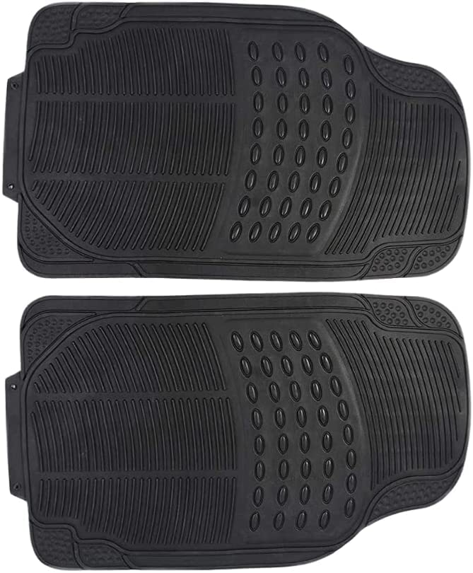 D.I.L™ 4PC Heavy Duty Universal All Weather Proof floor mats Black RUBBER Car Mat Set Non Slip & SUV Van