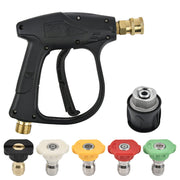 High Pressure Washer Gun 4350PSI with 5 Water Nozzle Tip, High Pressure Washer Gun for Karcher Cleaner Wash Cleaner Gun Cleaning Car Wash Water Gun M22-14 Hose Connector & 1/4" Karcher Quick Connector