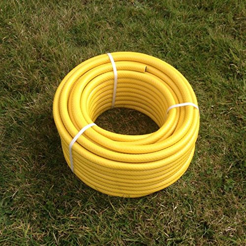 TW Wholesale 30 Metre Yellow Garden Hose Pipe - 30M Reinforced Heavy Duty Anti-Kink Watering Solution Ideal for Watering, Gardening, and Cleaning Tasks