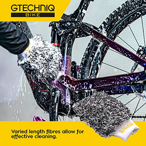 Gtechniq Bike Cleaner Mitt - Microfibre Wash Glove with Dirt Trapping Fibres, Comfortable Low Friction Glide Cleaning. Bike Cleaning Kit Accessories for Fast Cleaning Suitable for All Bicycles