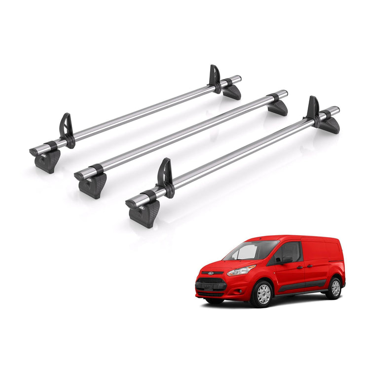 Rhino Roof Rack for Ford Transit Connect 2013+ [Only Suitable for Long (L2) Wheel Base Models] 3 Roof Bars + Loadstops - TA3FL/KLS2