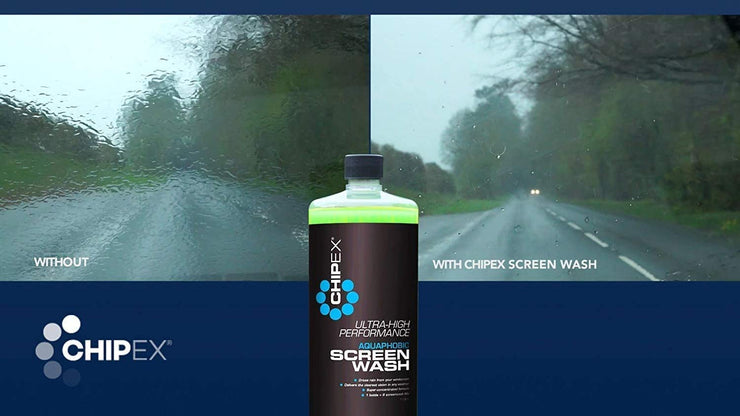 Chipex Concentrated Screenwash & Hydrophobic Windscreen Wiper Fluid - 1 Litre