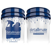 detailmate Car Wash Bucket - 5 US GAL (Approx. 20 Litres) in White/Blue - Car Wash Bucket Compatible with Grit Guard, Detail Guardz Dirt Lock, Dirt Trap, Gamma Lids Lid