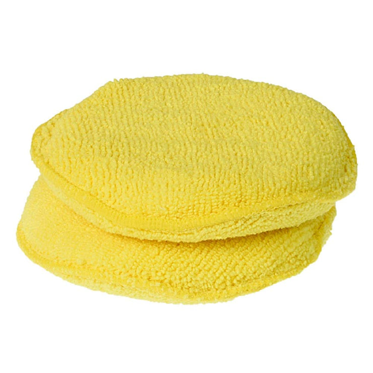 Hyfive Car Detailing Microfibre Pads for Polishing Applicator with 12 cm Diameter in Pack of 2 Yellow