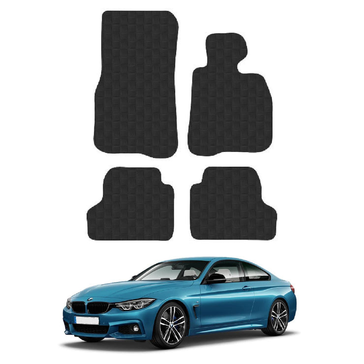 Car Mats for BMW 4 Series (2013-2020) [F32] [Coupe] Tailored Fit Rubber Floor Mat Set Accessory Black Custom Fitted 4 Pieces - Anti-Slip Backing, Heavy Duty & Waterproof