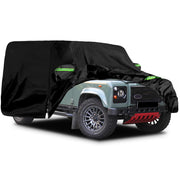 JUDANNA Waterproof Car Cover Intended for Land Rover Defender 110 1990-2016, All Weather Outdoor Car Covers Full Car Cover with Zipper Door & Windproof Bands for Sun Rain Dust Protection