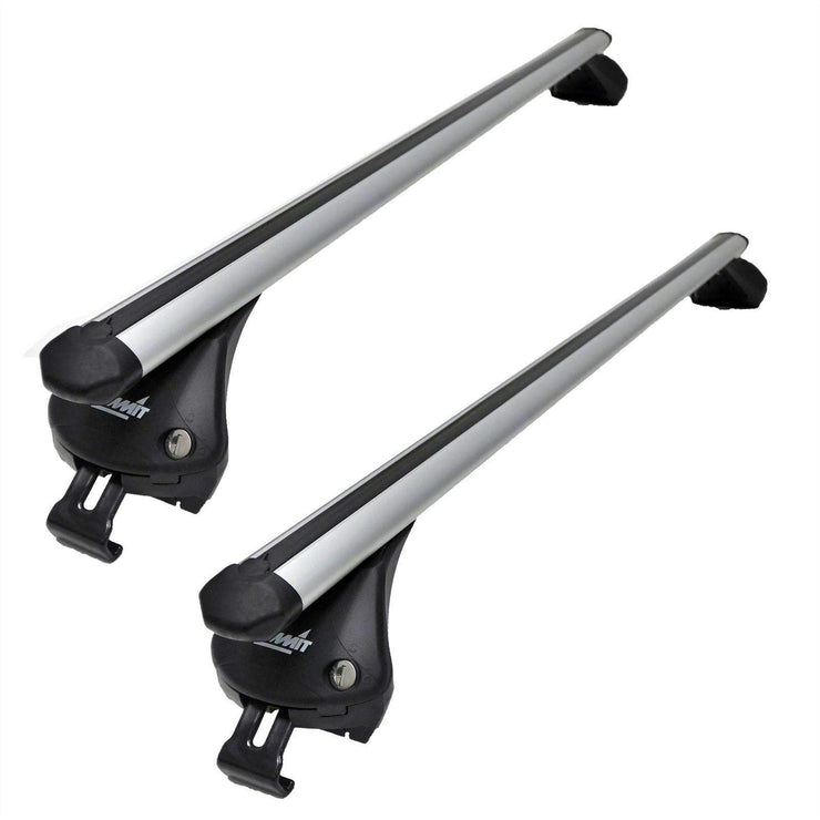 Summit SUP-957 Premium Integrated Railing Bar for Cars with Running Rails, Aluminium, Set of 2, Silver