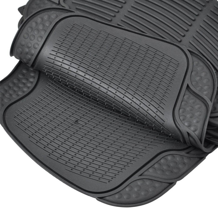 4 Piece Rubber Car Mats Heavy Duty Waterproof Rubber Car Mats Set,Universal Black Car Mat Floor Mat for Cars Commercial Vehicles and Uber Drivers