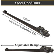 Shield Autocare Steel Roof Bars Universal Lockable Anti Theft Car Roof Bars For Cars With Raised Running Rails Locking Roof Bar with 2 keys