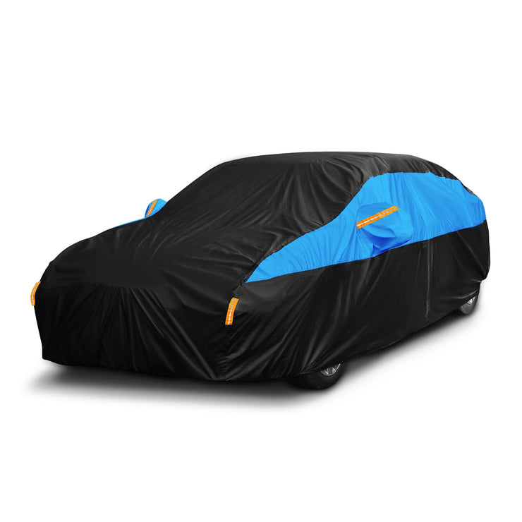 Car Cover Waterproof All Weather for Automobiles,10 Layers Outdoor Full Exterior Cover Rain Sun UV Snowproof Protection with 2 door Zipper Cotton Mirror Pocket, Fit Sedan Length (185"-193"/470-490 cm)