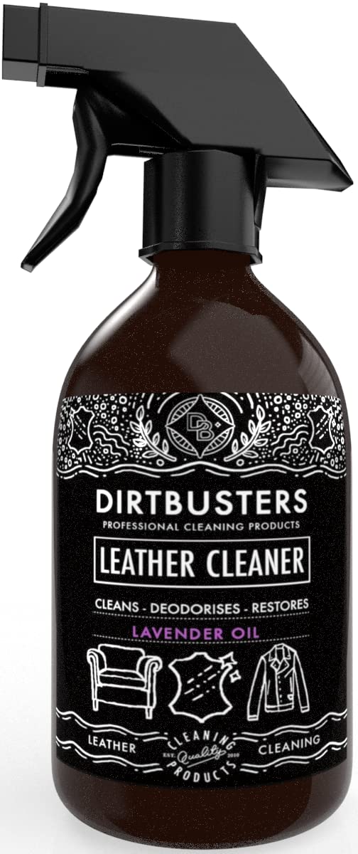 Dirtbusters Leather Cleaner Restorer & Deodoriser 3-in-1 Spray, Clean Revive & Remove Odour, With Lavender Oil (500ml)