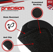 Precision - Tailored Car Mats - Intended for Ford Focus 2004-2010 MK2-4 Piece Set - Non-Slip Floor Mats - Black Carpet - Black Binding - Fittings Clips - SFP