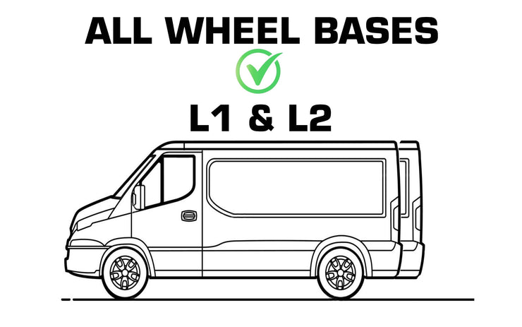 TITAN WorkReady Van Roof Rack 3 Bars - Compatible Fittings to fit a Vauxhall VIVARO (2014-2019) Mk2 - with Aerofoil.