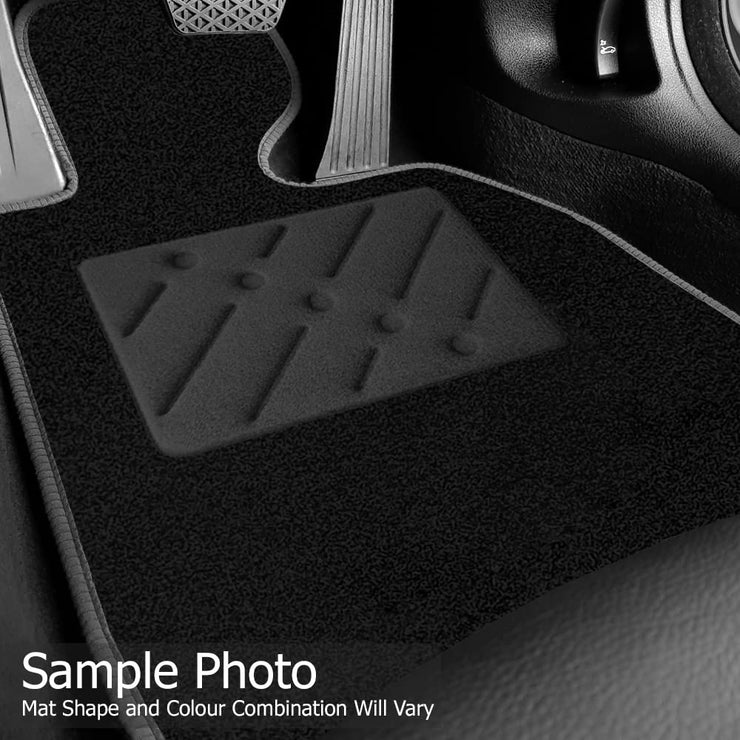 Car Mats FOR Land Rover Discovery Sport 2015-2019 Black Carpet - Black Ribbed Trim - Black Rectangle Heel Pad [SAPP-1650]