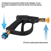 High Pressure Washer Gun Handle with 5 Water Nozzle, 1/4" Quick Release Car Washer Gunpressure Washer Gun Compatible with Karcher, Cleaner Gun Car Wash Water Gun for Car Cleaning