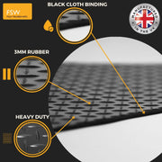 FSW - Tailored Car Mats - Fits PEUGEOT 3008 2016-Onwards - HEAVY DUTY 3mm Rubber Matting - Waterproof, Non Slip Car Floor Mat, Fitted with Clips & Anti Slip Backing - 3 XL Rubber Floor Mat Set