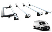 TITAN WorkReady Van Roof Rack 4 Bars - Compatible Fittings to fit a RENAULT MASTER Mk2 (2010 onward) - With Rear Roller kit