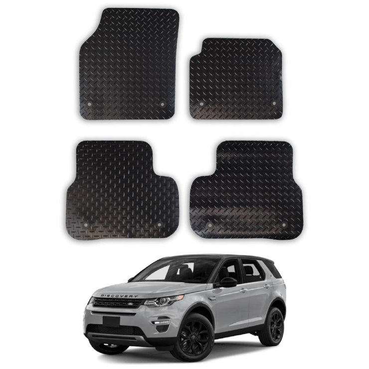 Car Mats for Land Rover Discovery Sport (2015-2020) Tailored Fit Rubber Floor Mat Set Accessory Black Custom Fitted 4 Pieces with Clips - Anti-Slip Backing, Heavy Duty & Waterproof