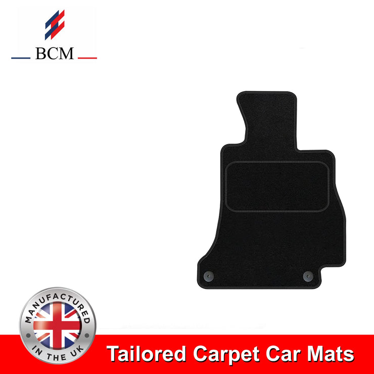 BCM - Tailored Car Floor Mats –C Class 2014-2021 - Black Carpet - Anti Slip Mat - Non Slip Car Floor Mat, Fitted With Clips & Granulated Backing - 4 Pc Floor Set Only