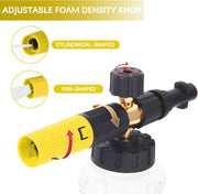 Upgraded Snow Foam Lance Foam Cannon for Karcher K Series K2 K3 K4 K5 K6 K7 Pressure Washer, 1L Soap Dispenser with Adjustable Spray Nozzle and New Generation Connector (Black & Yellow)