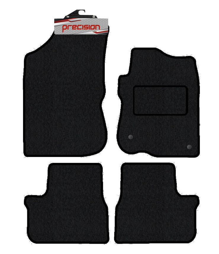 Precision - Tailored Car Mats - Intended for Peugeot 2008 2013-2020 - 4 Piece Set - Non-Slip Floor Mats - Black Carpet - Black Binding - Fittings Clips - SFP