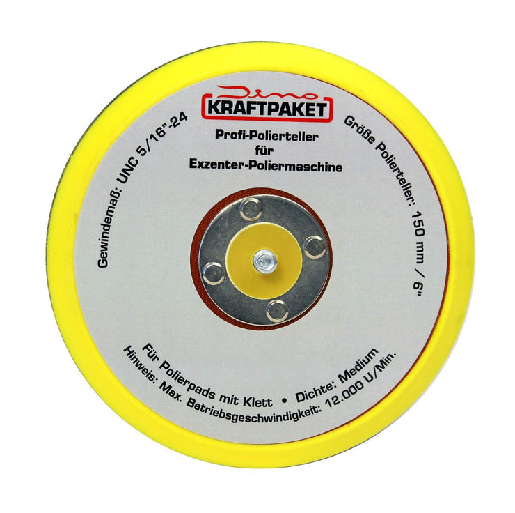 Dino KRAFTPAKET 150mm-5/16-24 Backing Plate (6 inch) for Dual Action Orbital polisher