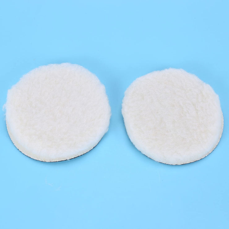 Olivine 10 Pcs 125 Mm Car Polishing Pad 5 Inch Inch Polish Waxing Pads Wool Polisher Bonnet Car Paint Care Wool Polishing Pad, White