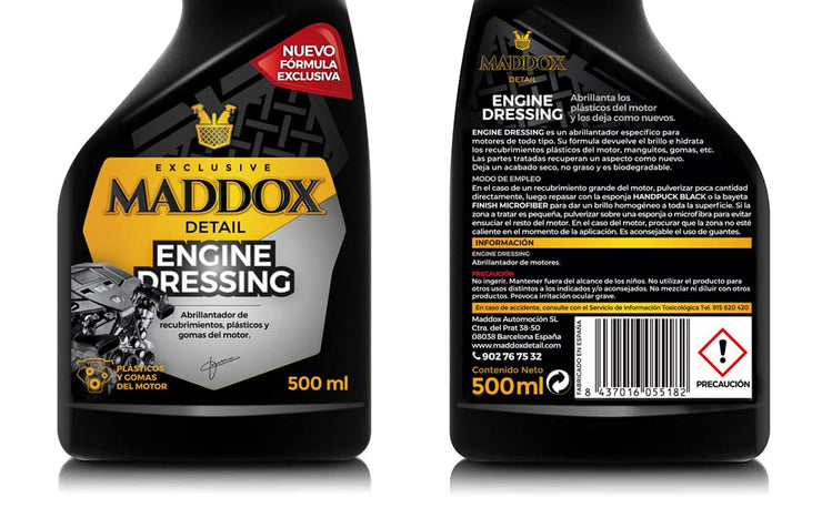 Maddox Detail - 2 in 1 Car Cleaning Kit, 500ml | Engine Cleaner and Plastic Moisturizer for Car | Car Cleaning Set to clean and care for your engine | Car Tire Moisturizer