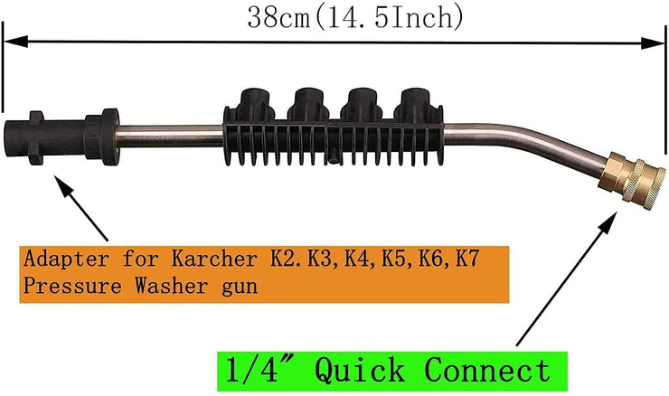 Dirt Blaster Power Lance for Karcher K2 K3 K4 K5 K6 K7, Jet Wash Extension Wand with 5 Replacement Nozzles, Pressure Washer Gun Accessory Spray Lance, Gutter Rod Cleaner Attachment for Car Cleaning