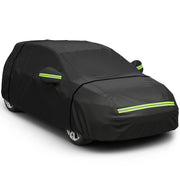 Favoto Hatchback Car Cover, Out Door Full Car Covers Waterproof Large with Right Side Zipper Sun Protection Windproof Exterior Covers Universal Fit (157 to 171 inches) Black Car Cover