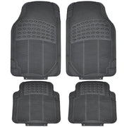 4 Piece Rubber Car Mats Heavy Duty Waterproof Rubber Car Mats Set,Universal Black Car Mat Floor Mat for Cars Commercial Vehicles and Uber Drivers