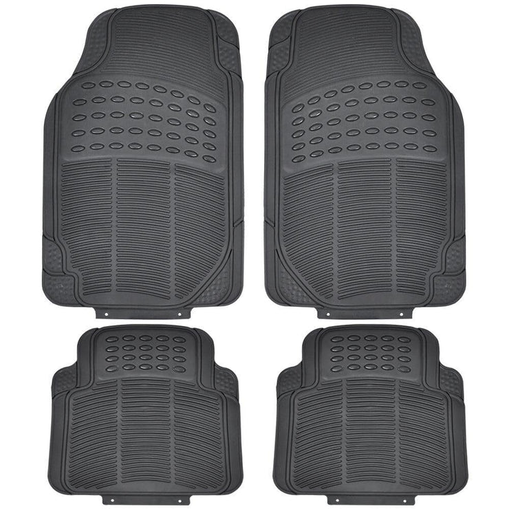 4 Piece Rubber Car Mats Heavy Duty Waterproof Rubber Car Mats Set,Universal Black Car Mat Floor Mat for Cars Commercial Vehicles and Uber Drivers