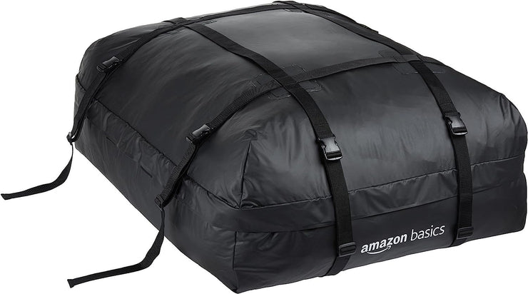 Amazon Basics Rooftop Cargo Carrier Bag, Black, 424.8 litres, 15 cu. ft.