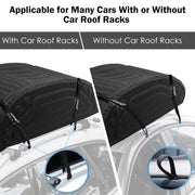 COSTWAY 14 Cubic Feet/400L Car Roof Bag, Waterproof Foldable Roofing Cargo Carrier with 4 Reinforced Straps, Anti-Slip Bottom & Storage Bag, Soft-Shell Rooftop Luggage Storage Box for All Cars