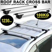 Trintion 2PCS Car Roof Bars Lockable Car Rail Rack for Cars with Roof Rails 48" Aluminum Alloy Streamline Roof Rack for Holidays and Luggage Transportation