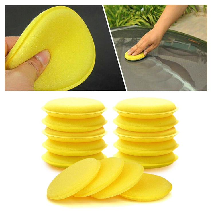 AWAVM 15Pcs Car Polishing Pads Polish Soft Foam Applicator Pads,Practical Car Polishing Sponge Wax Applicator Sponge for Clean Car, Sponges for Car Cleaning(Yellow)