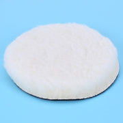 Olivine 10 Pcs 125 Mm Car Polishing Pad 5 Inch Inch Polish Waxing Pads Wool Polisher Bonnet Car Paint Care Wool Polishing Pad, White