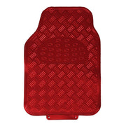 JVL Titan Car Mat Set Metallic Design with Rubber Backing, Red