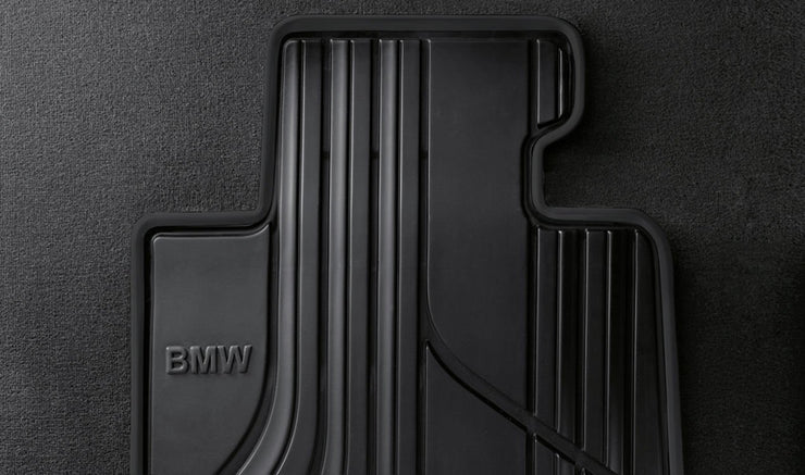 BMW Genuine Rear All Weather Rubber Floor Mats Anthracite Basic Line 51472219802