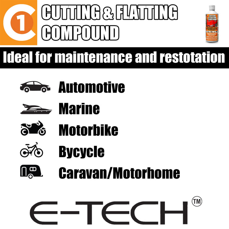 E-TECH C1 Cutting & Flatting Compound - Size: 500ml - Rapid cut 1000 grade compound