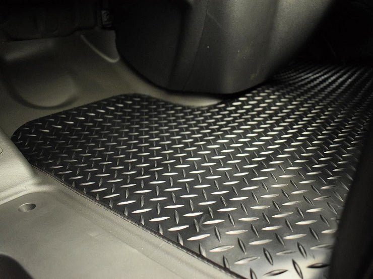 Rubber Floor Mats for the Peugeot Boxer (2006+) UK Models - Custom Van Accessory Tailored fit Heavy-Duty, Waterproof & Anti-Slip Work Mats with Clips