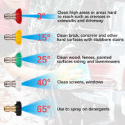 Pressure Washer Long Gun, with Replacement Wand Extension, 5 Nozzle Tips, M22 Fitting and Quick Connector, for Cleaning Cars，Walls and Windows